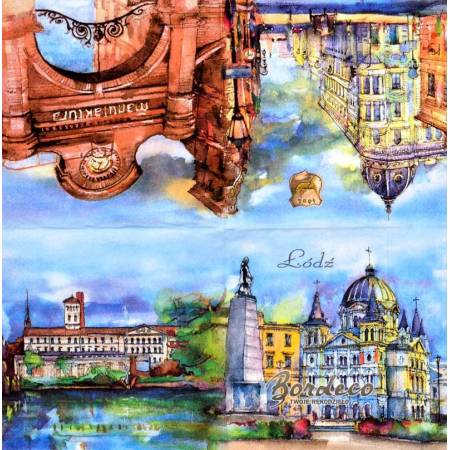 Serwetka decoupage seria CZWÓRKA Łódź 33x33cm